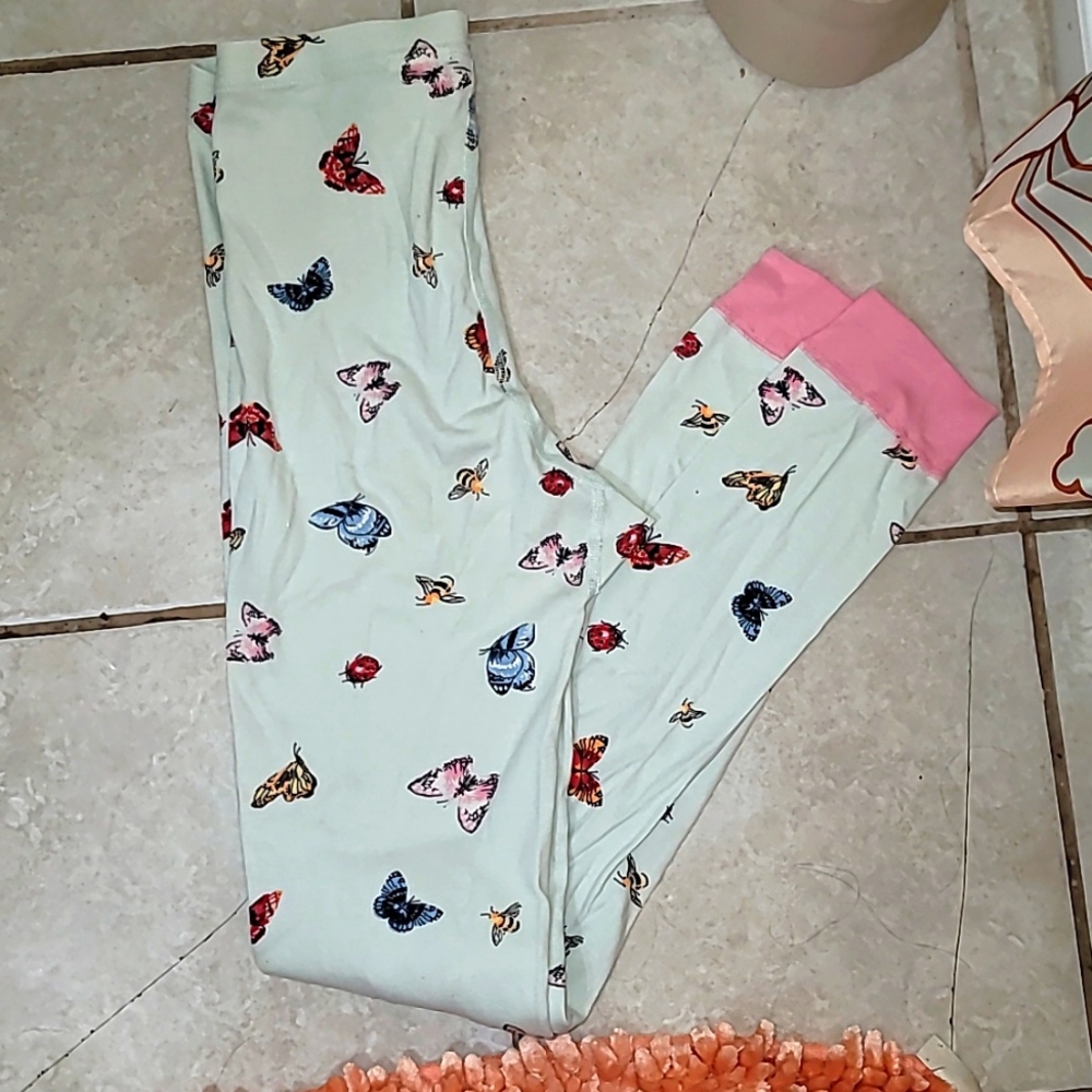 Hanna Anderson Girls pajama bottoms butterfly ladybug cotton organic cotton b20